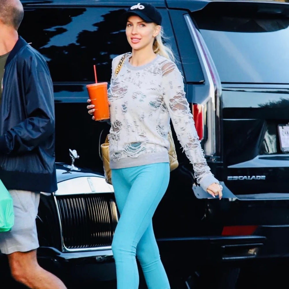 Alo zip up blue leggings (Sz S)